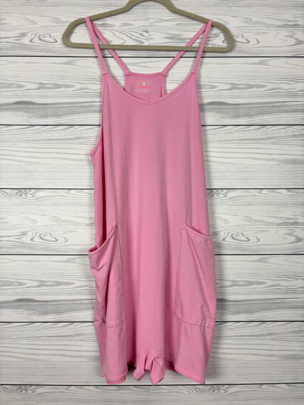 FP Movement by Free People Soft Pink Sleeveless Romper with Pockets